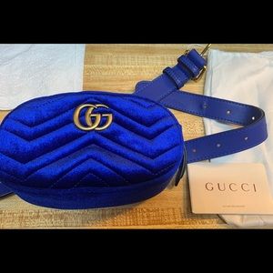 Velvet Blue Gucci belt bag
